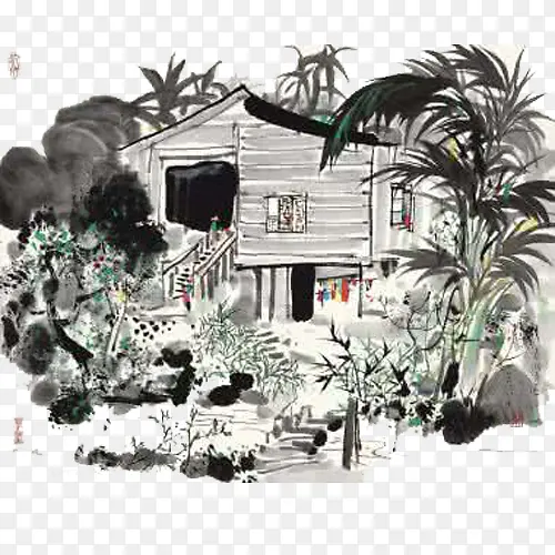 山村风光PNG图片素材下载_图片编号7742178-PNG素材网
