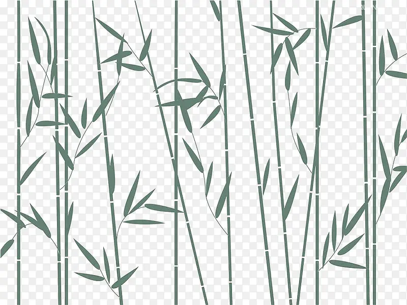 绿色手绘竹子