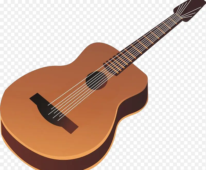 棕色吉他效果元素免抠素材