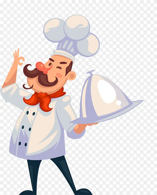 卡通手绘开心的厨师