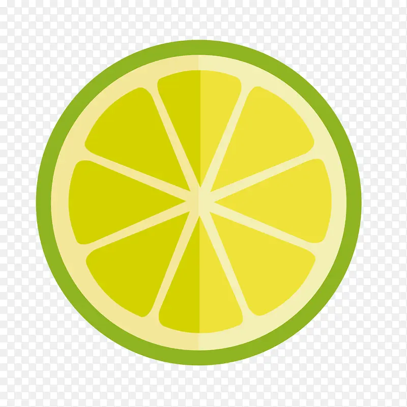 绿色圆弧柠檬食物元素