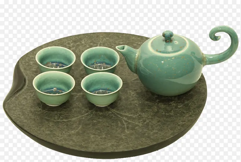 绿色陶瓷茶具