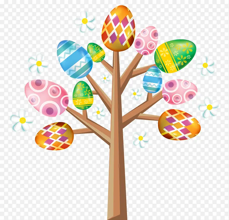 复活节多彩彩蛋大树