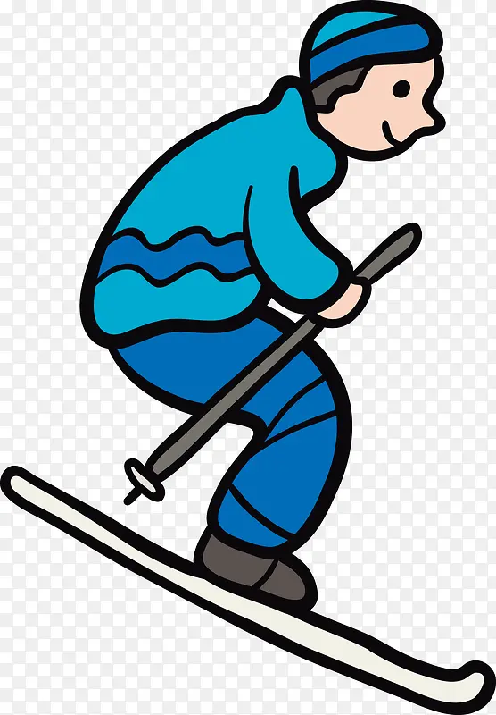 滑雪的小男孩