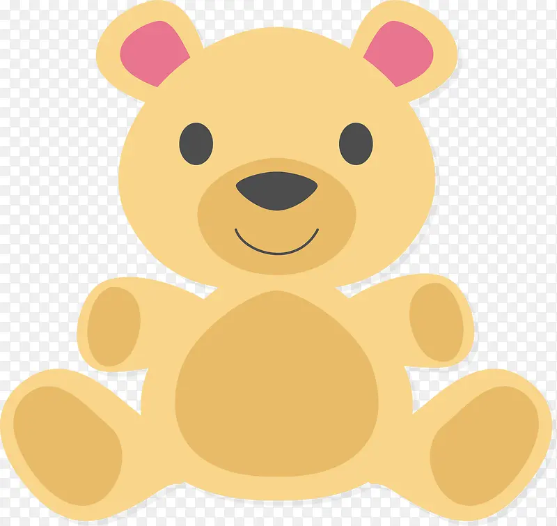 黄色玩具小熊可爱卡通婴儿矢量素