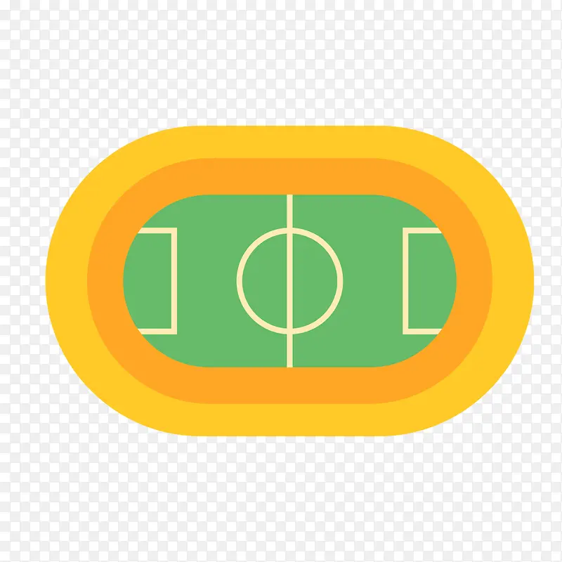 黄色圆弧体育场元素
