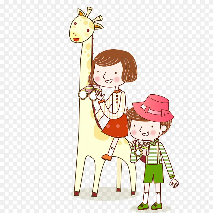 长颈鹿和儿童