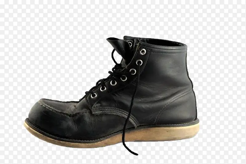 实物黑色长靴旧鞋