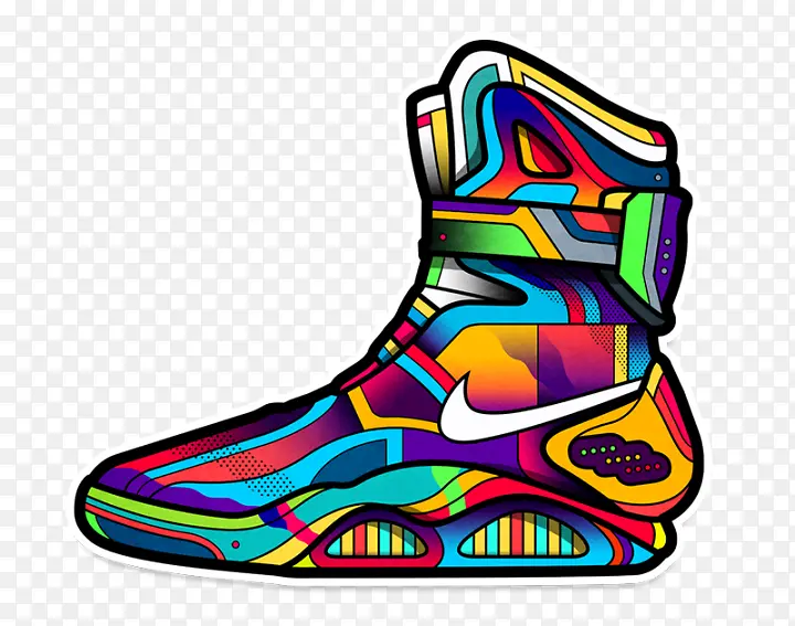 彩色创意鞋子插画设计