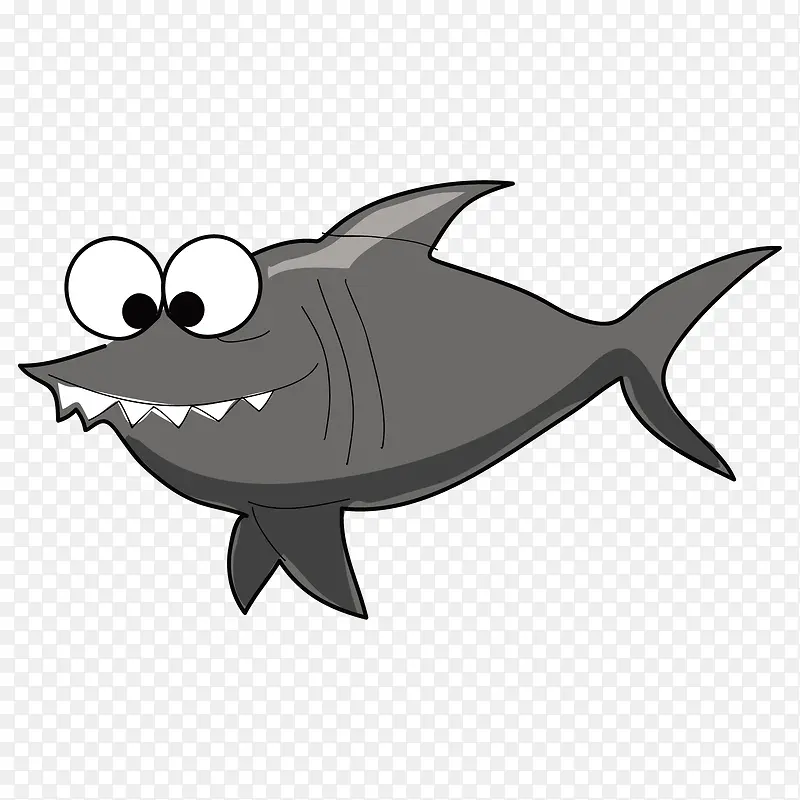 矢量黑色海洋鲨鱼