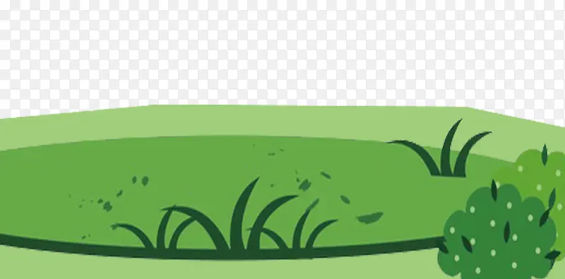 绿色手绘草坪插画