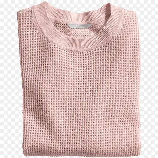 蒸汽波风格粉色针织衫