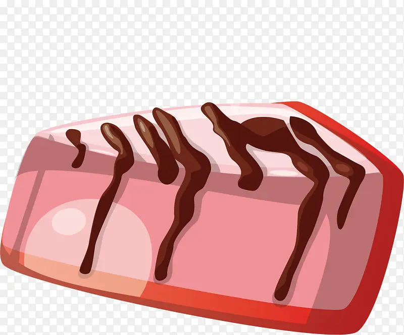 矢量图草莓味甜品