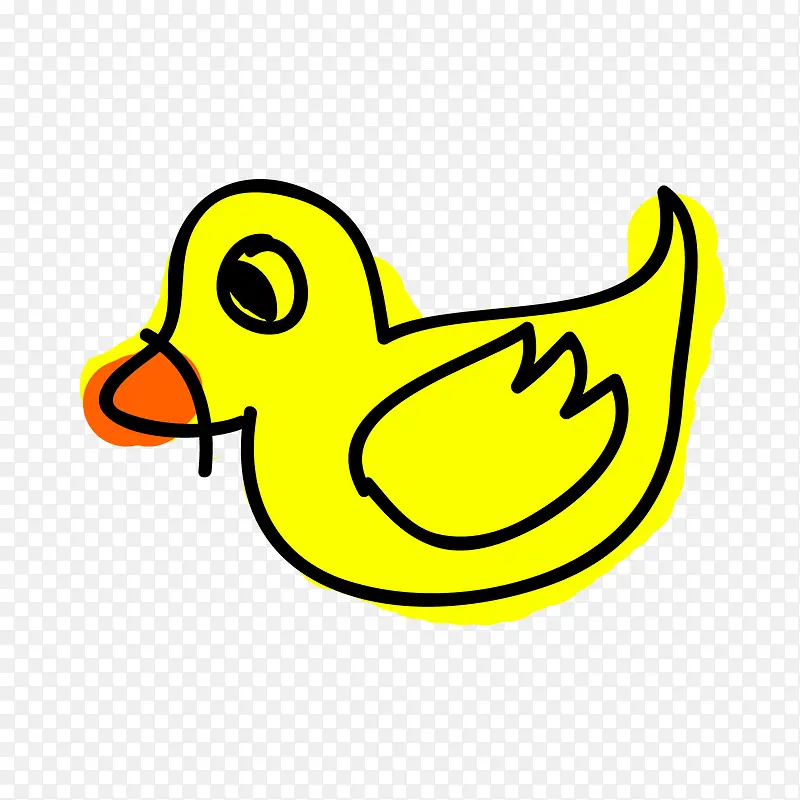 卡通手绘鸭子图标logo素材