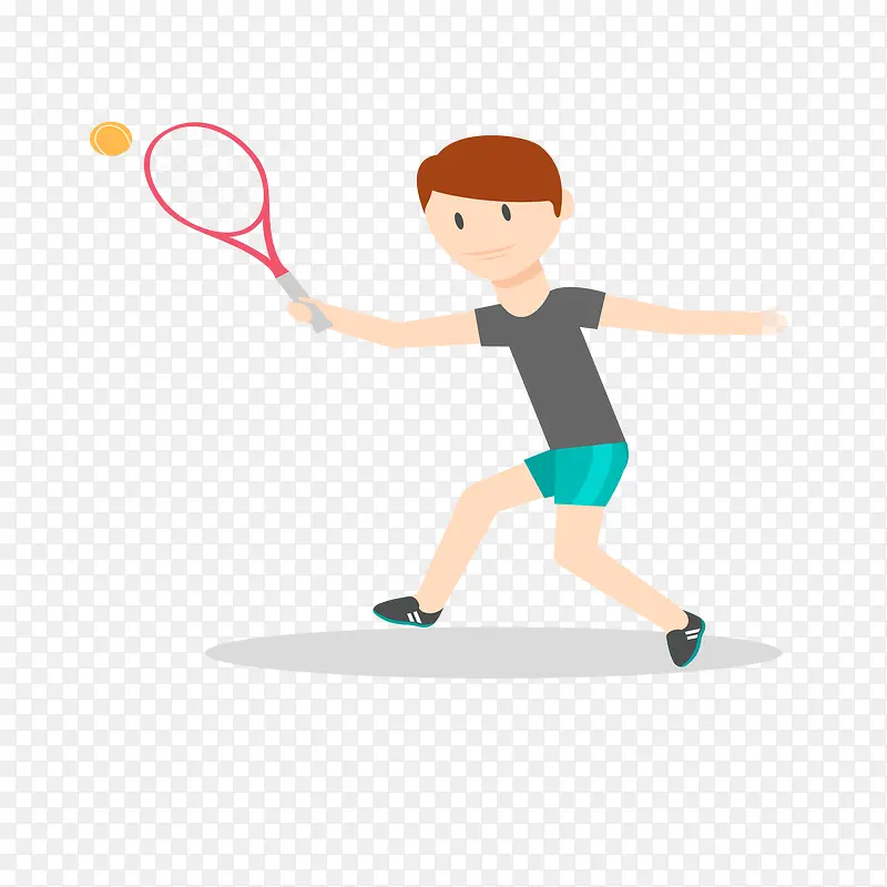 打网球的运动员设计
