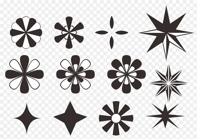 黑白星星装饰图案