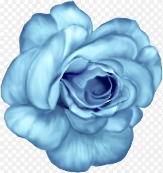卡通手绘蓝色玫瑰花