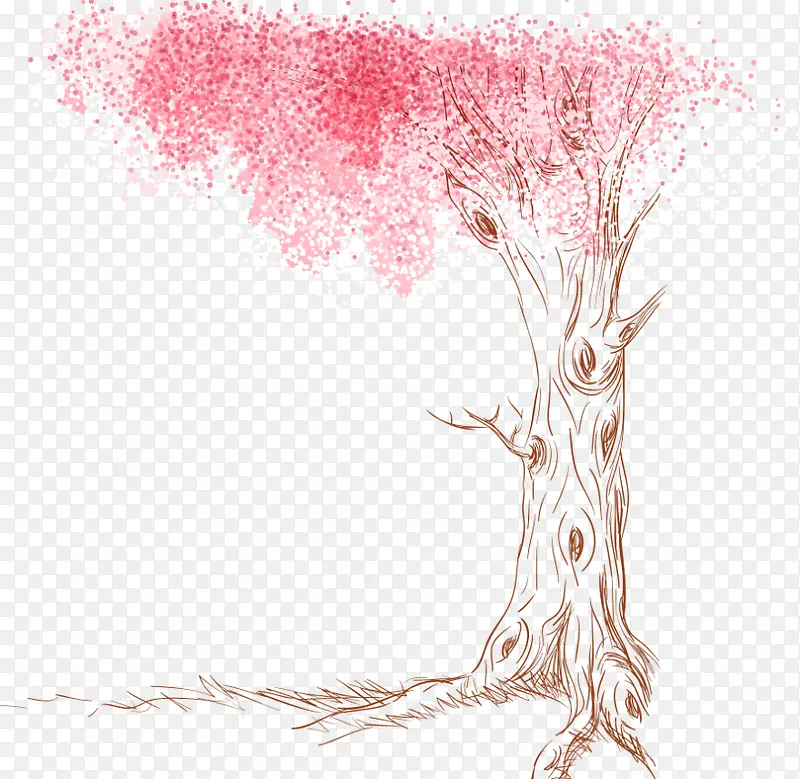红色美丽情人节花树