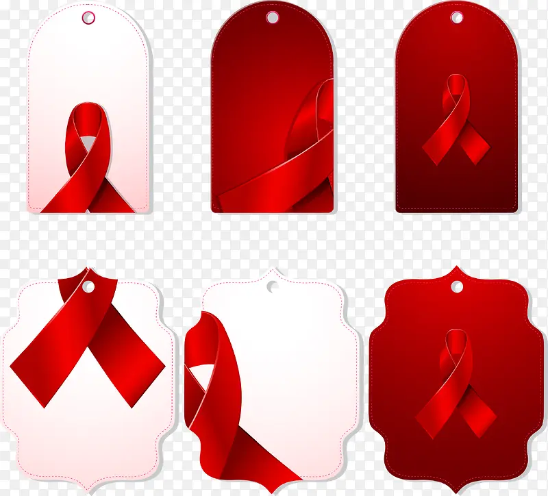 欧式可爱红色艾滋病主题矢量图