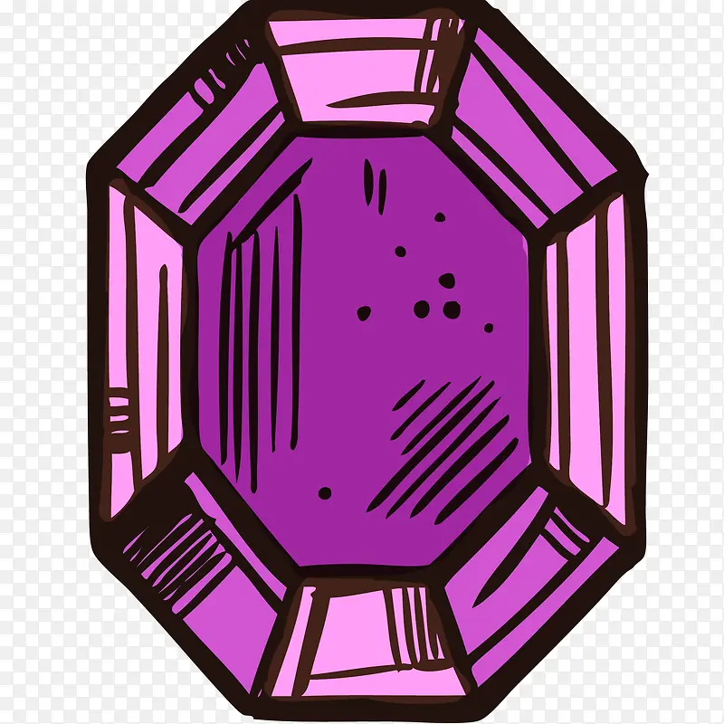 紫色宝石手绘插画