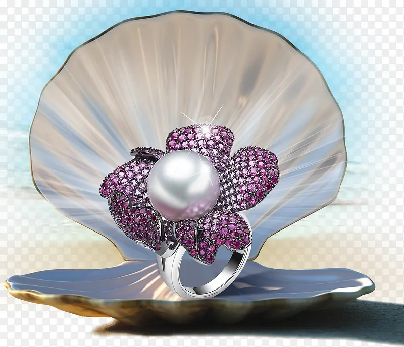 珍珠戒指饰品装饰物件