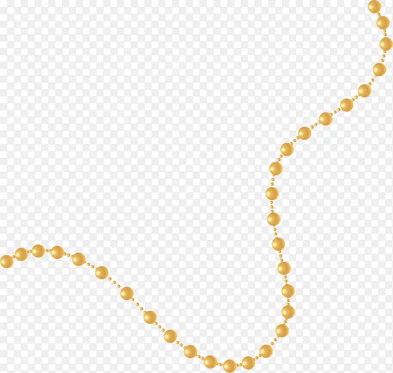 矢量图金色珍珠项链