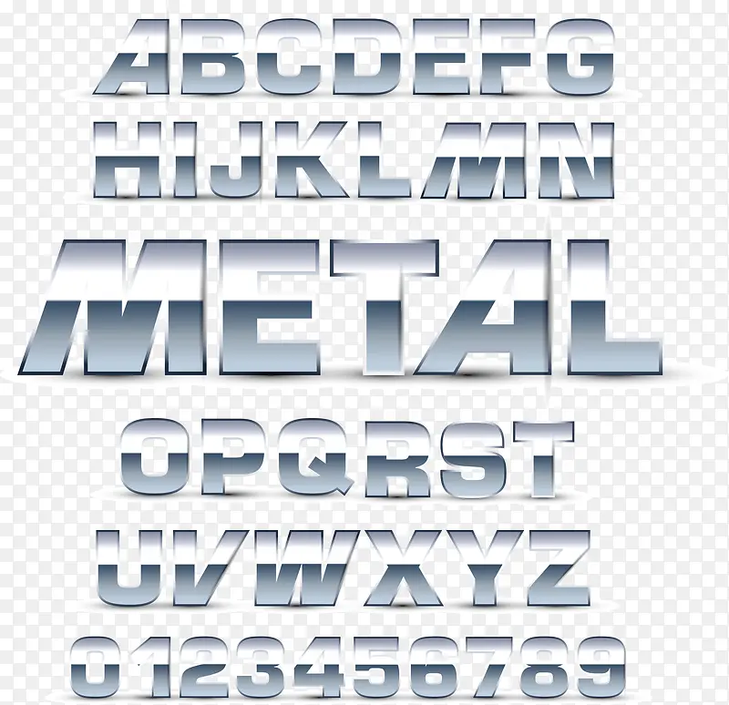 金属反光英文字母
