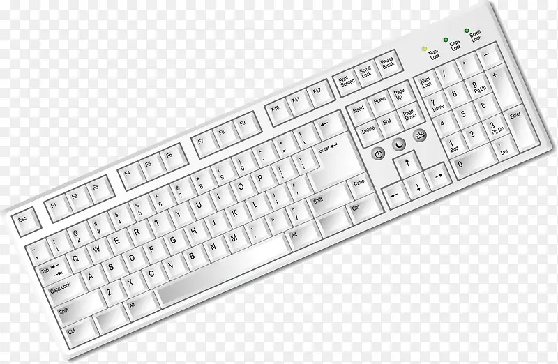 白色键盘装饰设计矢量