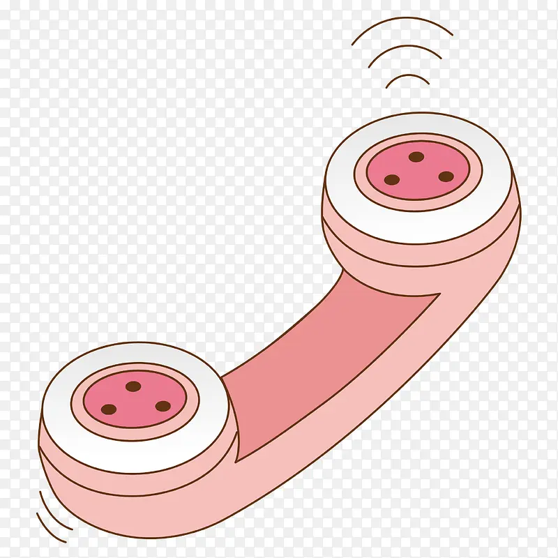 粉色手绘的电话机