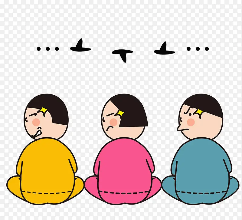 卡通背坐着的小男孩PNG图片素材下载_图片编号7761999-PNG素材网