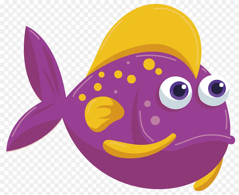 卡通漂亮紫色鱼矢量素材