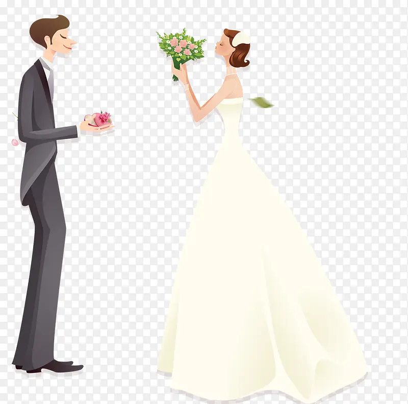 卡通情侣求婚结婚婚礼情人节广告