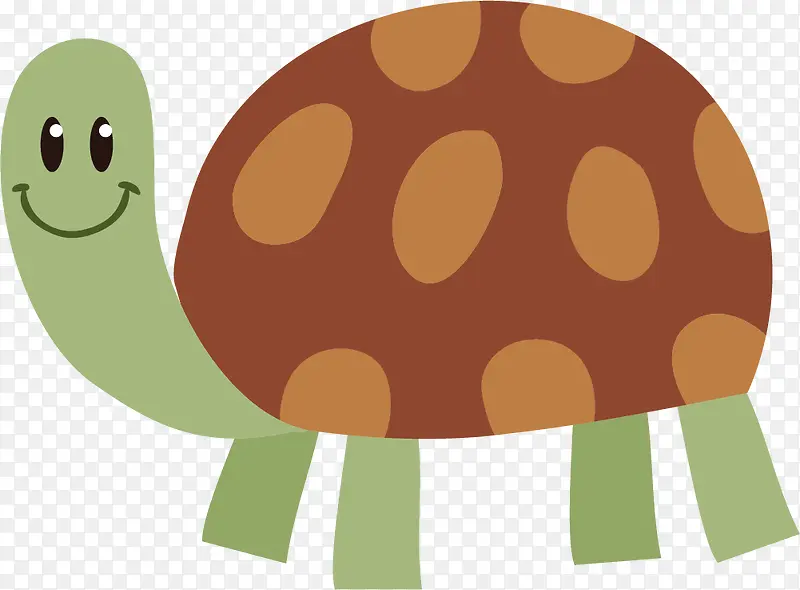 手绘棕色乌龟龟壳