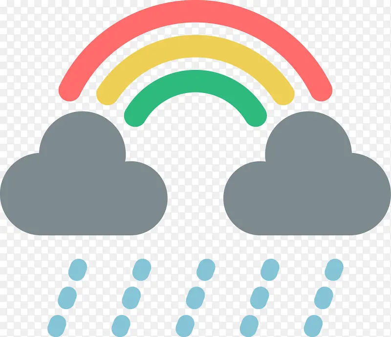 雨后彩虹矢量图