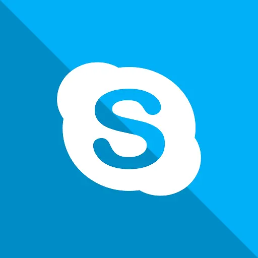 skype叶,平坦的社交媒体图标设计