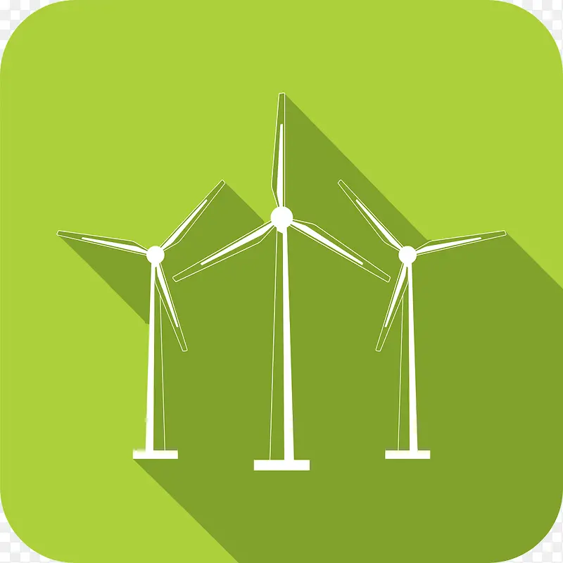 矢量绿色风力发电机图标