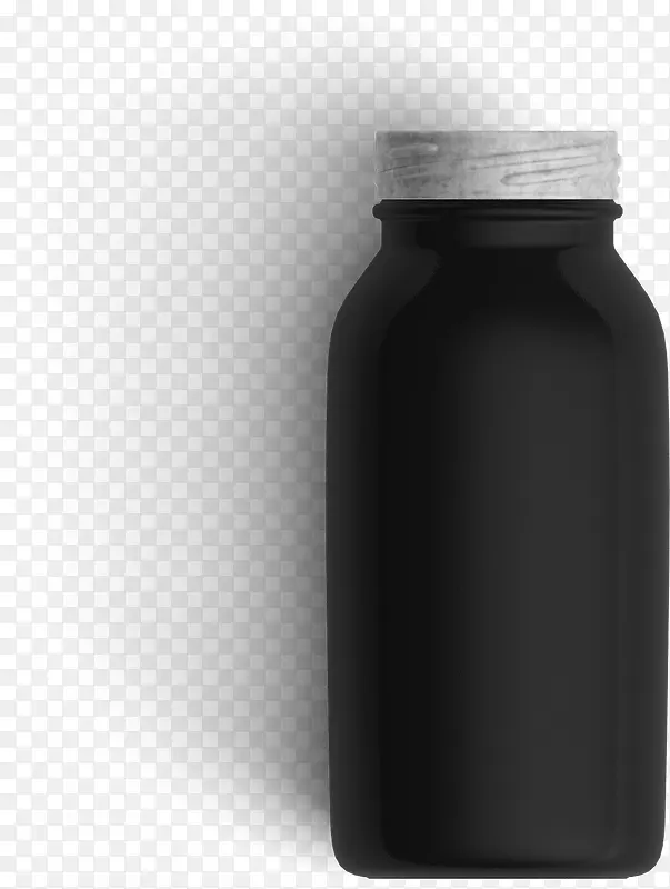 黑色玻璃瓶漂浮素材