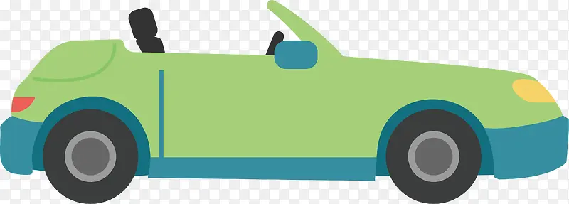卡通绿色敞篷车设计