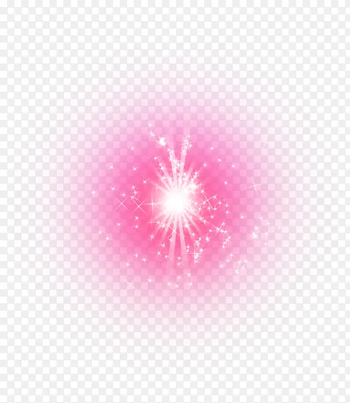 粉色星光放射光线效果元素
