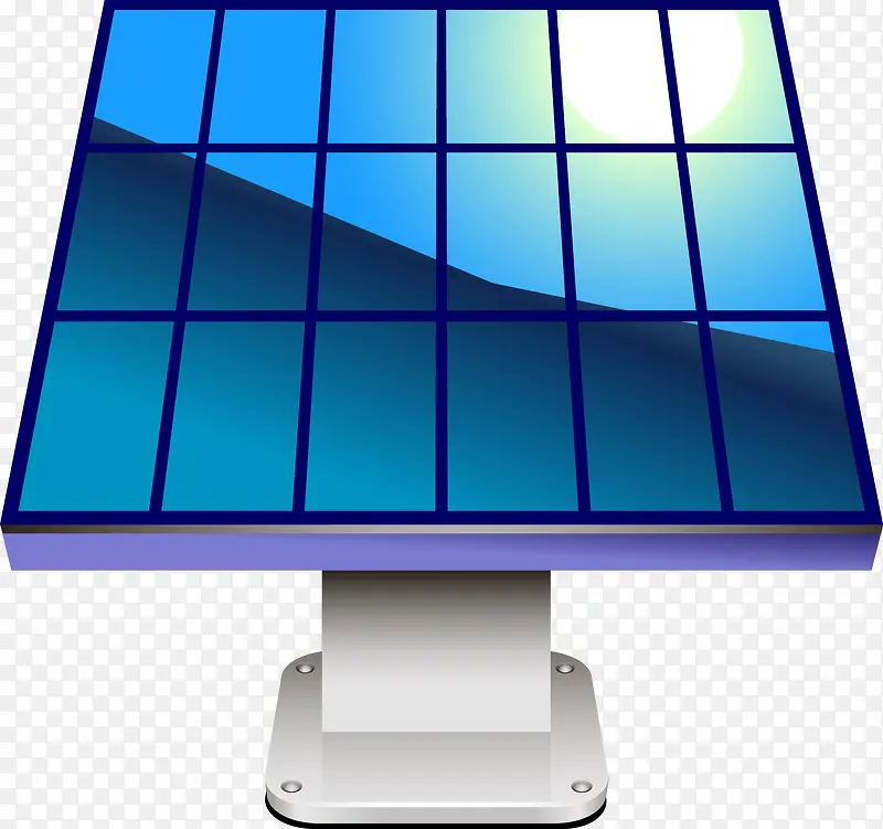 蓝色太阳能挡板矢量素材图