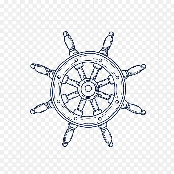 线描复古航海船舵方向盘PNG图片素材下载_图片编号7766759-PNG素材网