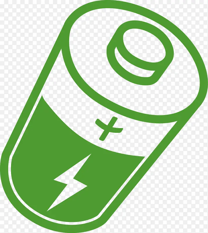 矢量绿色环保电池图标
