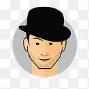 Male Avatar Bowler Hat Icon