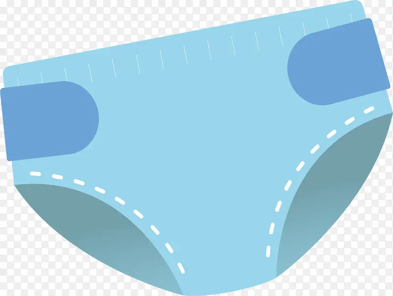 矢量图蓝色的纸尿裤