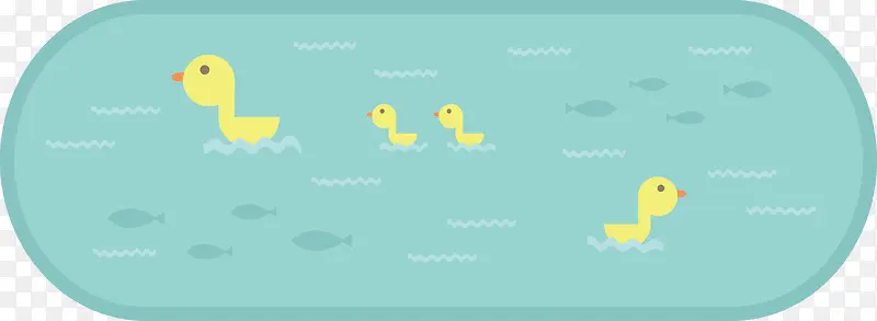 在水池里的黄鸭子图标矢量图