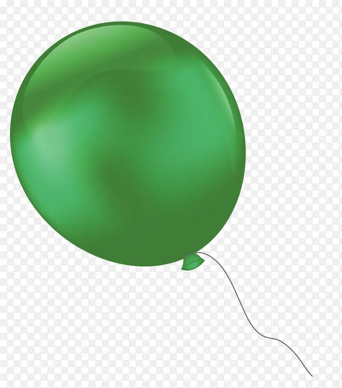 手绘绿色气球