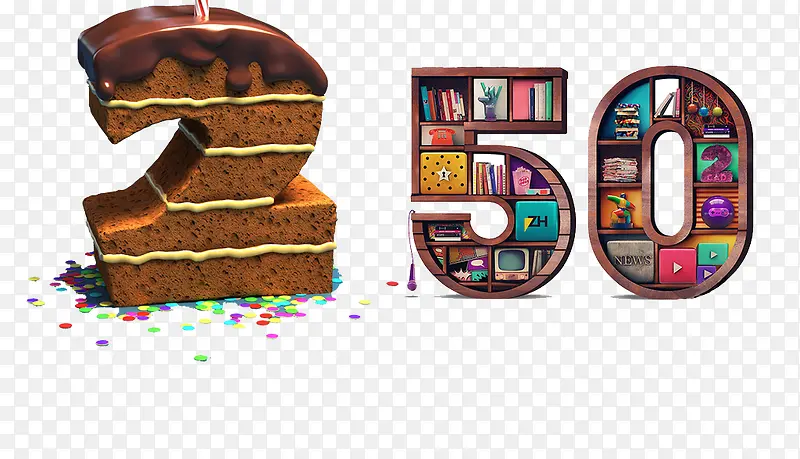 创意蛋糕书架数字250