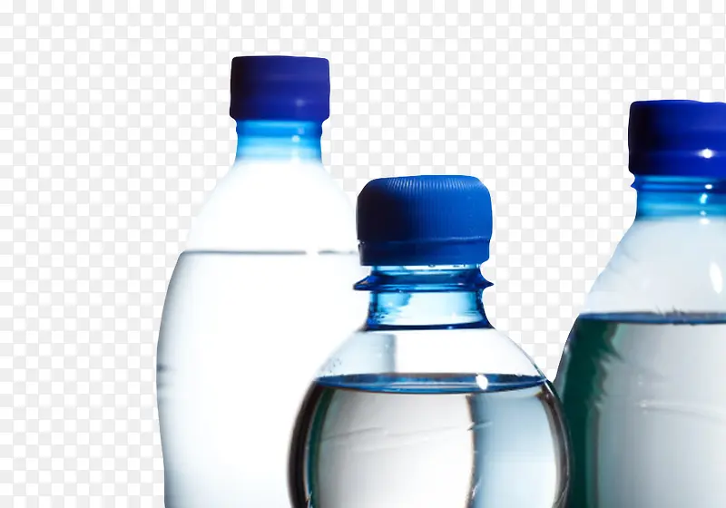 透明解渴装满水的塑料瓶饮用水实