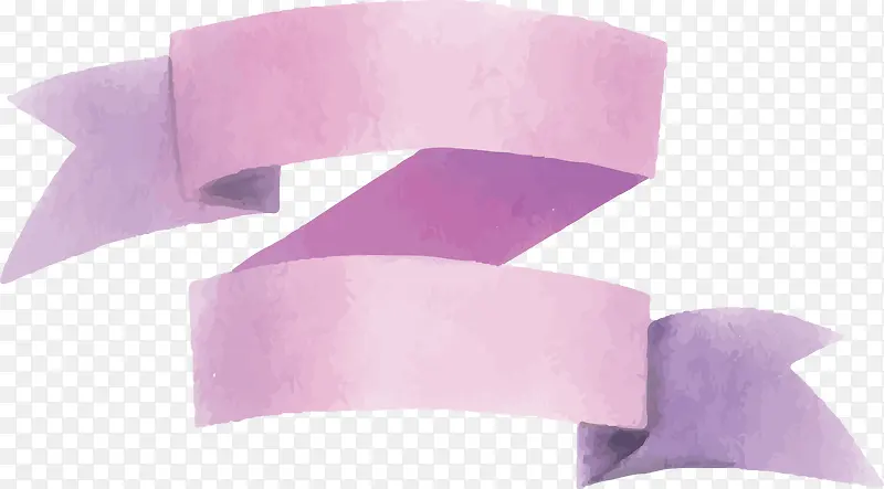 紫色水彩丝带标题框