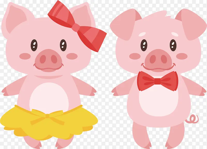 两只粉红色的小猪下载
